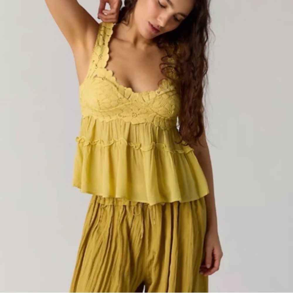 Free People petal party shapeless cami in Sicilian yellow